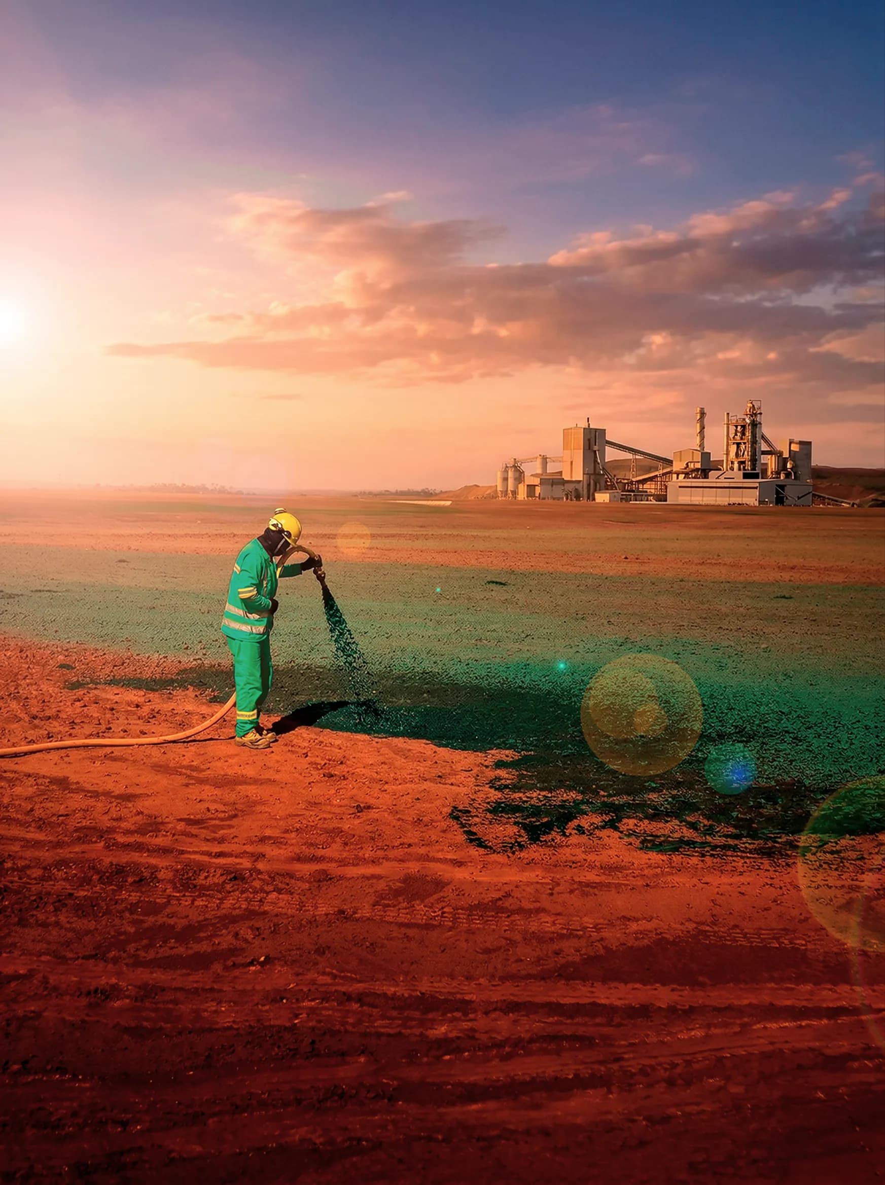 Hidrossemeadura em área de mineração
